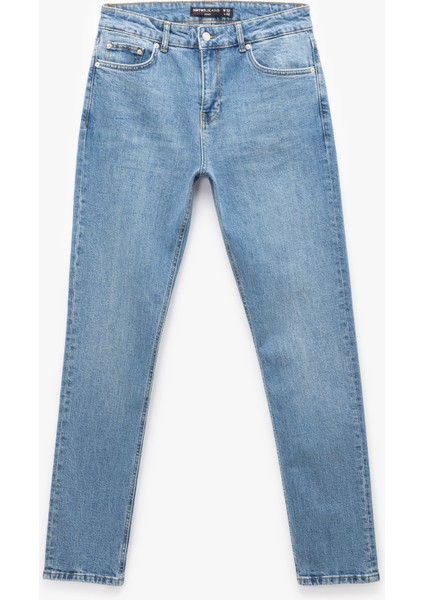 Normal Bel Pamuklu Slim Fit Jean Pantolon - Brad Jean