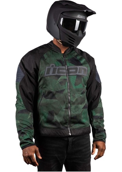 Overlord 3 Mesh Camo Korumalı Motosiklet Montu Siyah Yeşil modelleri