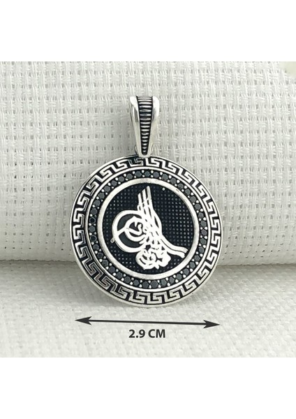 925 Ayar Gümüş Osmanlı Tuğralı Kolye Ucu