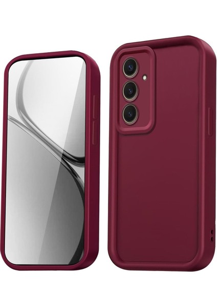 Samsung Galaxy S23 Fe Uyumlu Kılıf Kamera Korumalı Yumuşak Dokulu Darbe Emici Bordo Silikon Kapak