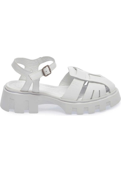 Beyaz Hakiki Deri Kadın Sandalet - K24Y1SN67158-A26 modelleri