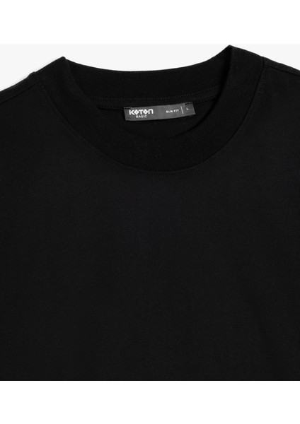 Bisiklet Yaka Pamuklu Kısa Kollu Basic Slim Fit Tişört modelleri
