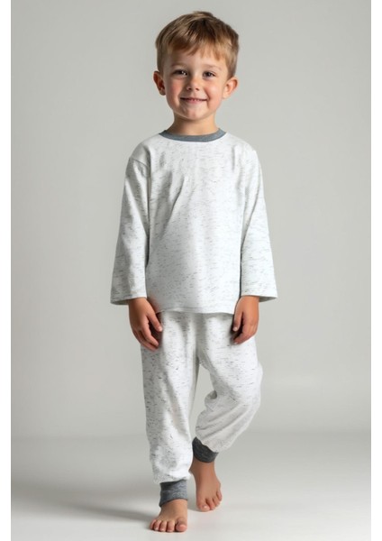 Unisex Çocuk Desenli Pijama Takımı - Antrasit