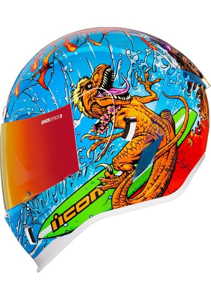 Airform Dino Fury Mıps Kapalı Motosiklet Kaskı Mavi Yeşil Turuncu fiyatları