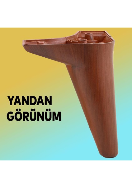 Mobilya Kanepe Koltuk Tv Ünitesi Destek Ayağı 15 cm Kahverengi Ayakları 20'li Set