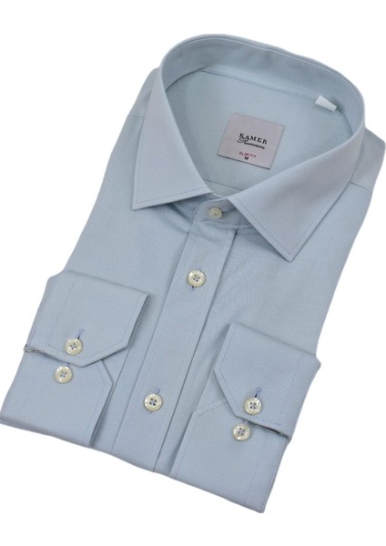 Erkek Slim Fitt Likralı Uzun Kol Kulplu Gömlek 2358 BGL-ST04384