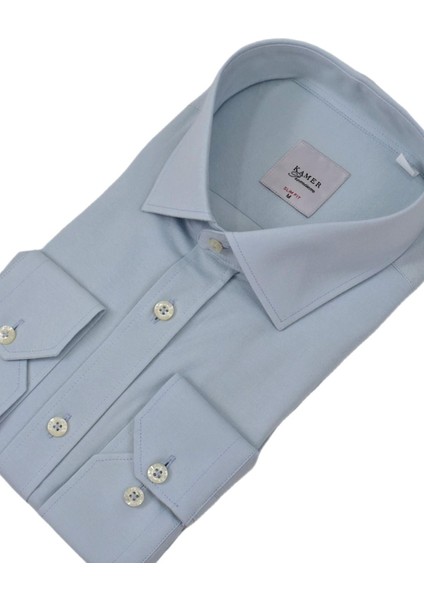 Erkek Slim Fitt Likralı Uzun Kol Kulplu Gömlek 2358 BGL-ST04384 fırsatları