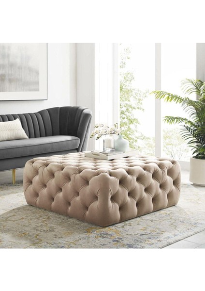 Kapitoneli Kare Puf/bench/orta Sehpa 80*80 cm Yükseklik 40 cm