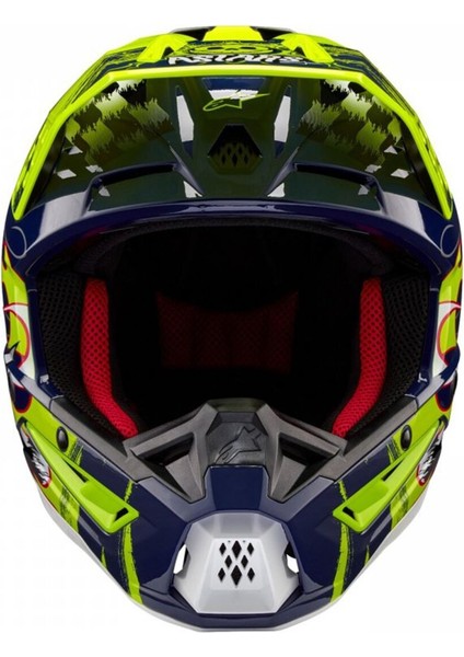 S-M5 Rash Off-Road Motosiklet Kaskı Lacivert Sarı Beyaz fırsatları