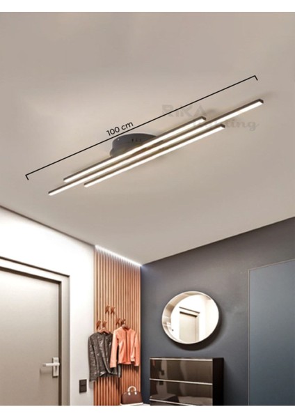 Modern LED Avize - Lineer LED Armatür Lineer Üçlü -Linear Naturel Işık