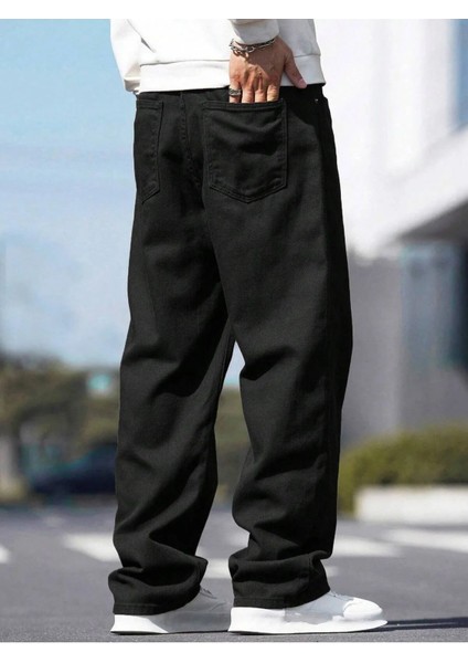 Erkek Casual Baggy Denim Jean Kot Pantolon