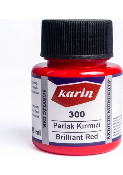 Hat Mürekkebi-Kaligrafi Mürekkebi-Akrilik Mürekkep Parlak Kırmızı 300-45ML