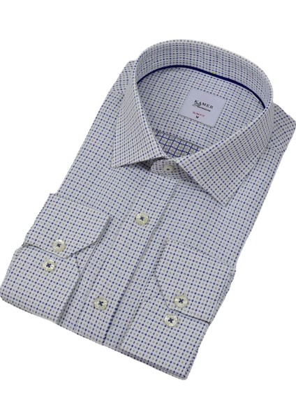 Erkek Puantiyeli Slim Fitt Uzun Kol Gömlek 2380 BGL-ST04375 modelleri