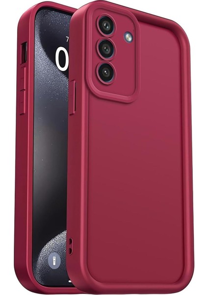 Samsung Galaxy A36 Uyumlu Kılıf Kamera Korumalı Yumuşak Dokulu Darbe Emici Bordo Silikon Kapak