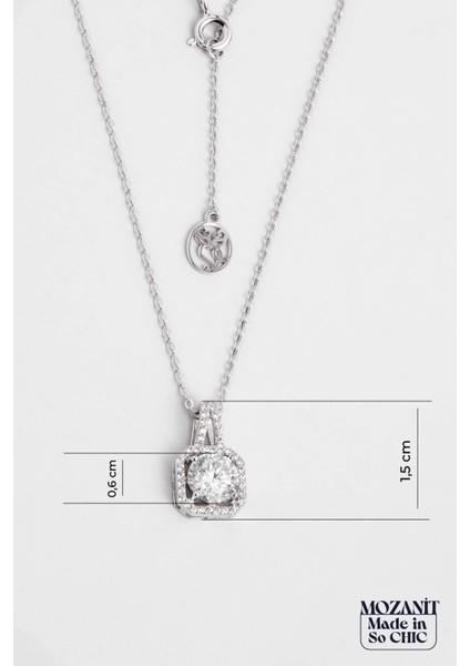 Mozanit Işığı 18 Ayar Beyaz Altın Kaplama 44 cm Gümüş Kolye fiyatları