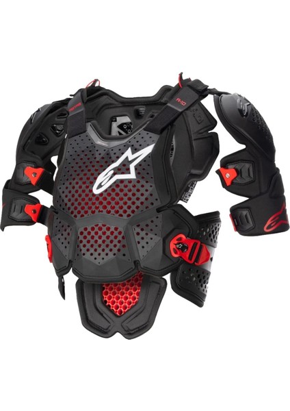 Alpinestars A-10 V2 Üst Gövde Koruma Siyah Beyaz Kırmızı