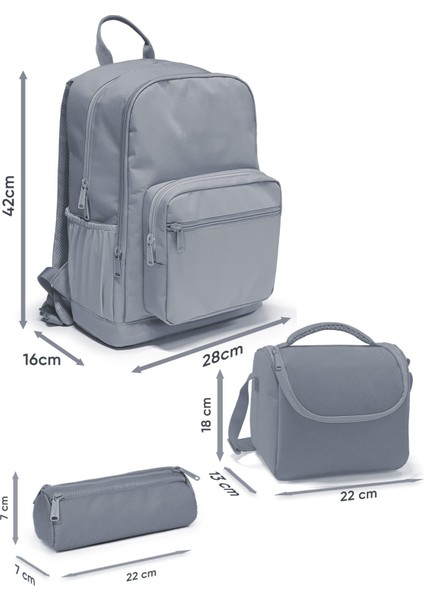 Neon Mercan Turkuaz Desenli 3’lü Okul Çanta Seti SET0123685 fiyatları