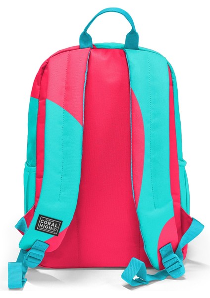 Neon Mercan Turkuaz Desenli 3’lü Okul Çanta Seti SET0123685 fırsatları