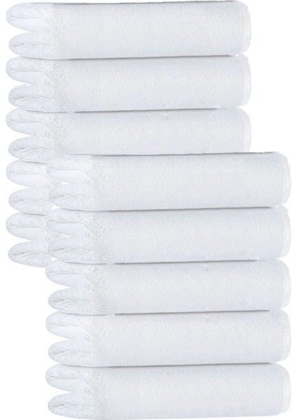 10 Lu Otel Banyo Havlusu Pamuklu 70 x 150 cm Beyaz 20/2 Ring 600 gr