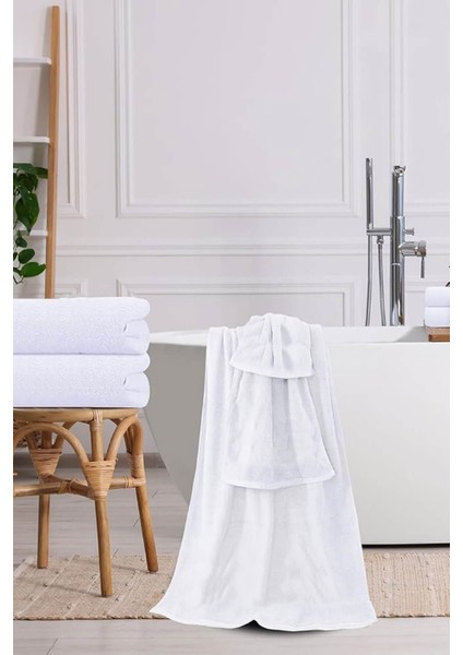 10 Lu Otel Banyo Havlusu Pamuklu 70 x 150 cm Beyaz 20/2 Ring 600 gr fırsatları