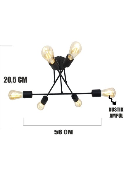 Akra 6 Lı Siyah Tavana Monte/plafonyer Avize fiyatları