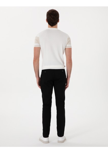 Erkek Siyah Slim Fit Kanvas Pantolon 50308077-VR046