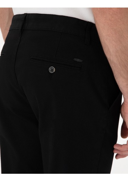 Erkek Siyah Slim Fit Kanvas Pantolon 50308077-VR046