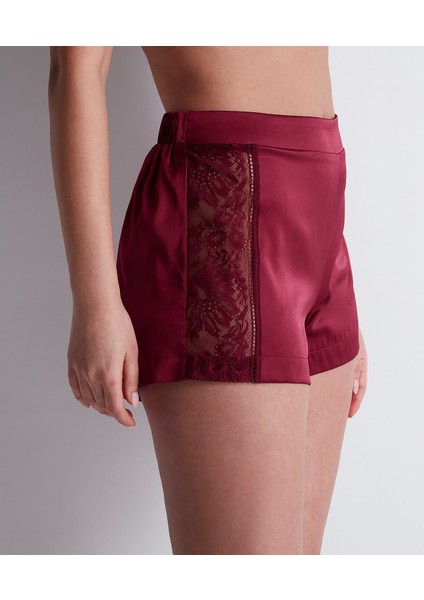 Midnight Whisper Shorty Dantelli Stretch Ipek Şort Külot