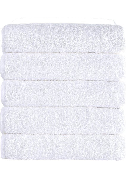5 Li Otel Banyo Havlusu Pamuklu 70 x 145 cm Beyaz 16/1 Avs 440 gr