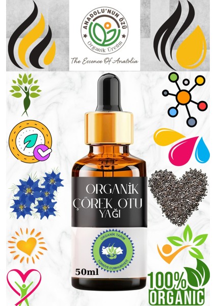 Organik Çörekotu Yağı(Soğuk Press) ''50ml''