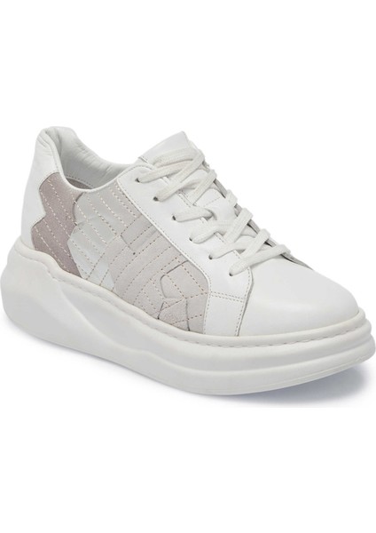 Beyaz Hakiki Deri Kadın Sneaker - K24I1AY67306-A26