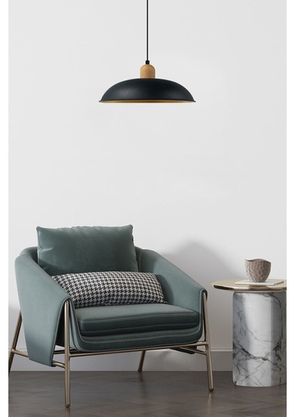 Lungo Siyah Ahşap Başlık Tekli Avize Sarkıt Lamba Restoran Salon Aydınlatma fiyatları