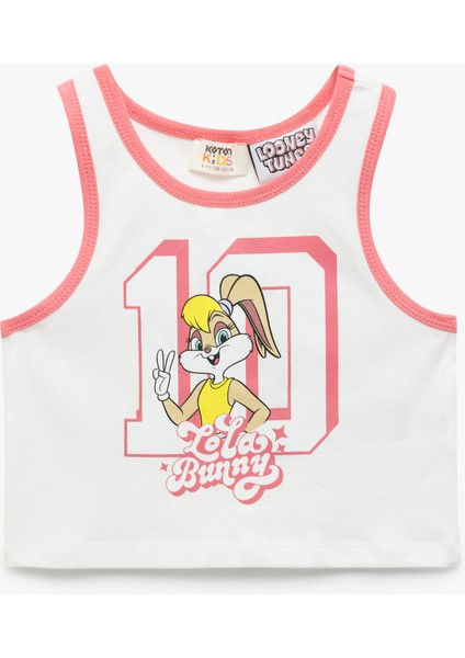 Pamuklu Lisanslı Bisiklet Yaka Baskılı Lola Bunny Atlet