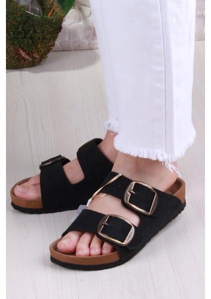 7551 Anatomik Rahat Orijinal Ürün Çift Tokalı Kadın Terlik modelleri