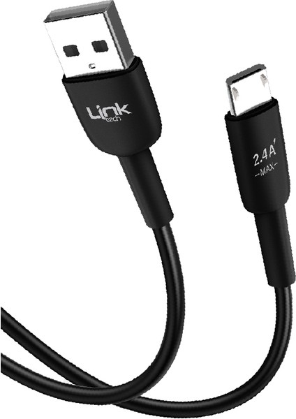 K600 Premium Micro USB Data/şarj Kablosu 2.4A 1mt Siyah modelleri