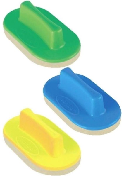 Tahta Silgisi Plastik Saplı 3 Adet Beyaz Yazı Tahta Silgisi Okul Sınıf Büro