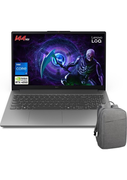 Loq Intel Core I7-12650HX 8gb 512GB SSD RTX4050 (65W) Freedos 15.6 Fhd 83LK002VTR8512C Taşınabilir Bilgisayar + Çanta