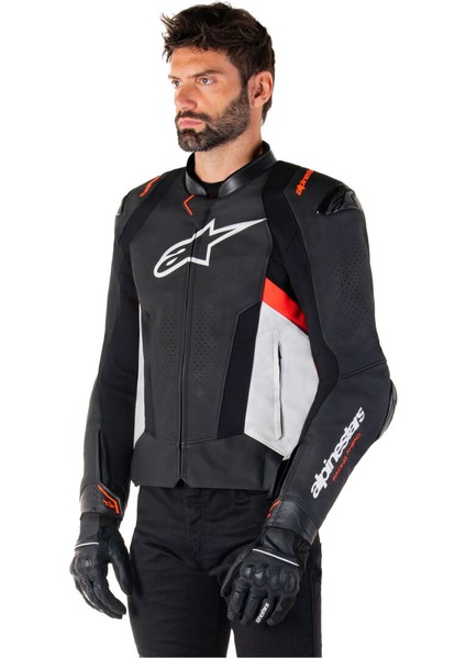 Missile V3 Deri Korumalı Motosiklet Montu Siyah Beyaz Kırmızı modelleri