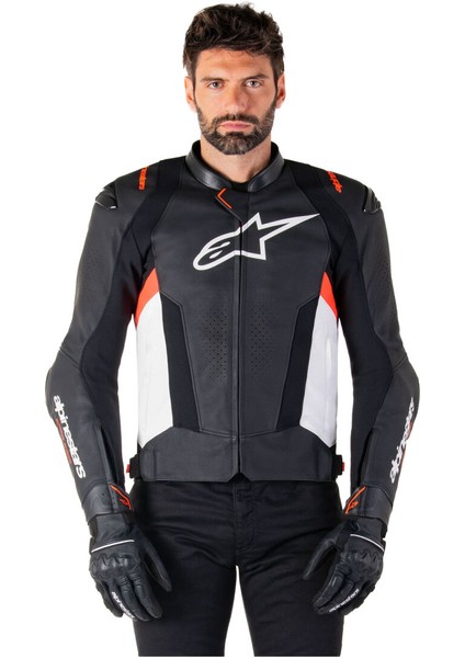 Missile V3 Deri Korumalı Motosiklet Montu Siyah Beyaz Kırmızı indirimleri