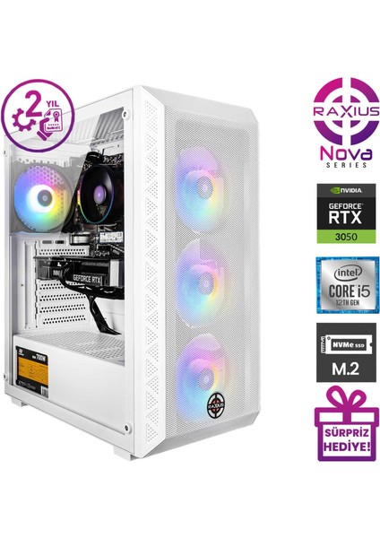 Nova G2 I5 3050-124A004 I5-12400 32GB 512SSD RTX3050 8 GB Freedos Gaming Masaüstü Bilgisayar