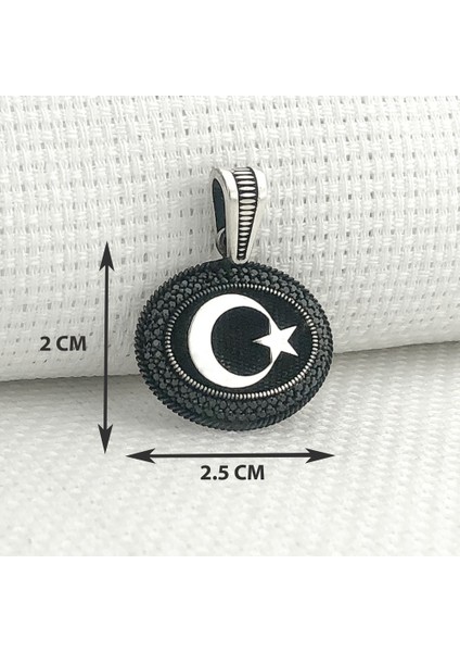 925 Ayar Gümüş Siyah Taşlı Ayyıldız Kolye Ucu modelleri