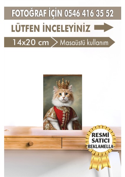 No:26 Kişiye Özel Tasarım Evcil Hayvan Tablosu Patili Hediyelik Kraliyet Kıyafetli Portresi