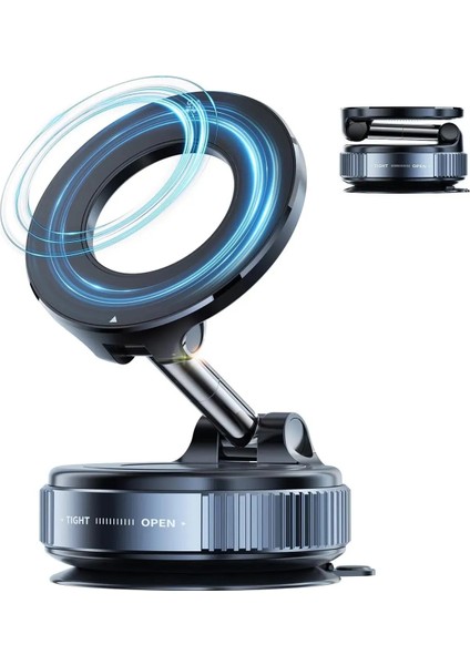 360° Dönebilen Vakumlu Magnetik Telefon Tutucu Ayna Cam Araba