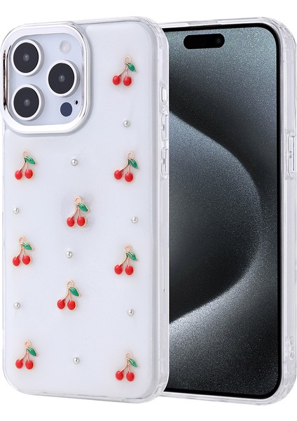 Apple iPhone 15 Pro Max Kılıf Kutup Figürlü Kiraz + Ekran Koruyucu