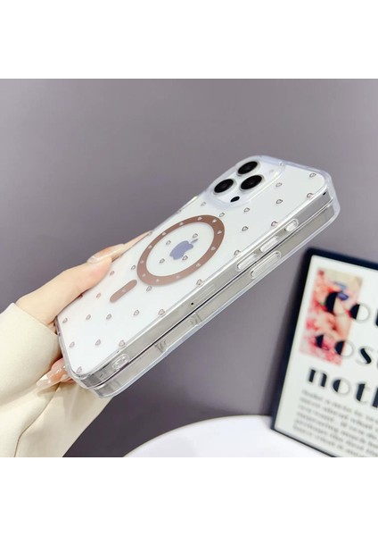 iPhone 15 Pro Max Kılıf Kalp Magsafe Kılıf Fiyonklu Tasarım Silikon Kılıf Rose Gold fırsatları