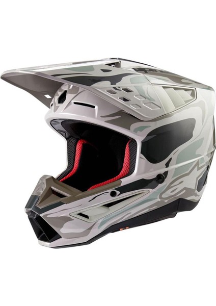 S-M5 Mineral Off-Road Motosiklet Kaskı Gri Siyah
