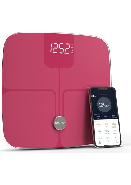 Vücut Analizli Smart Akıllı Bluetooth Tartı Baskül + Nautica 500 ml Termos Hediyeli