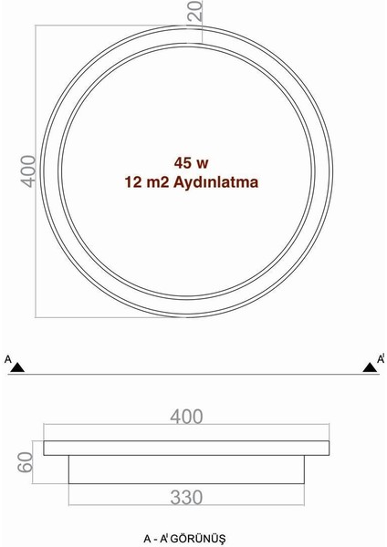 Plafonia Samsung Ledli Iç Dış Yüksek Işıklı Tavan Tipi LED Avize Çap 40 cm indirimleri