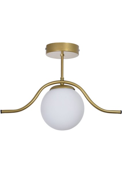 Meta Salon - Mutfak - Yatak Odası - Hol - Eskitme Renk Beyaz Camlı Tekli Avize