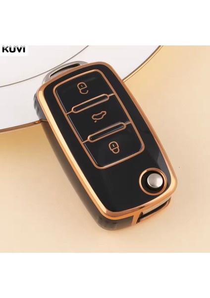 Volkswagen Eos Anahtar Kılıfı Siyah-Gold